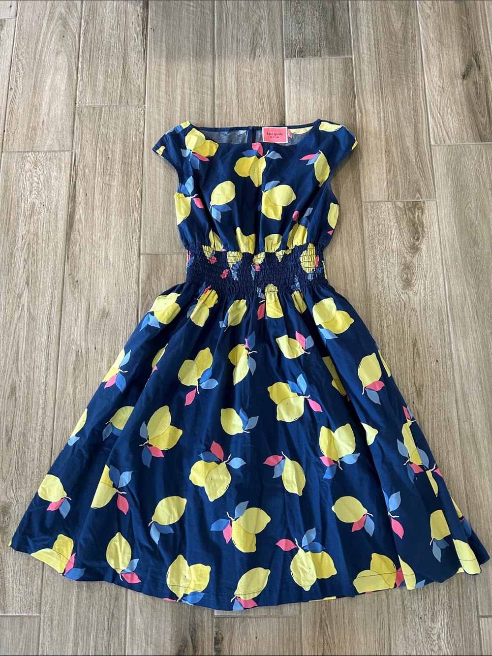 kate spade Navy Dress with Yellow Lemon Print